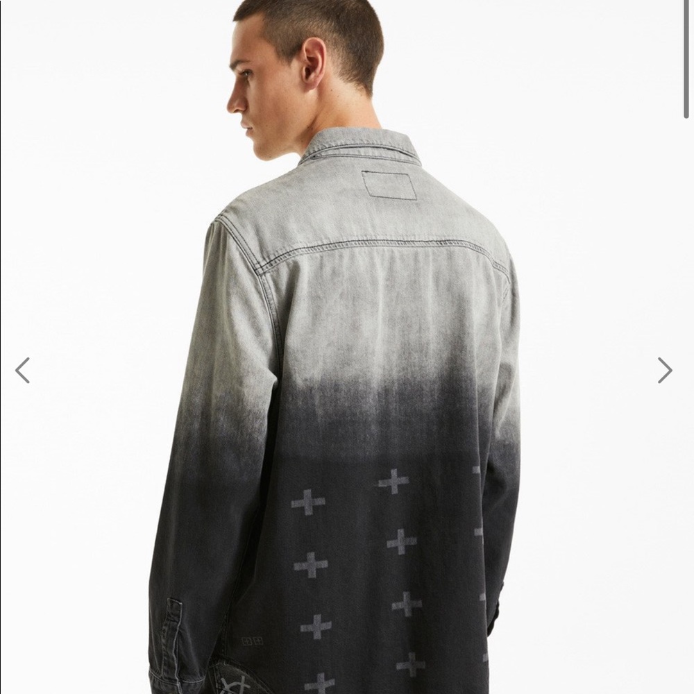 Grey jean button down